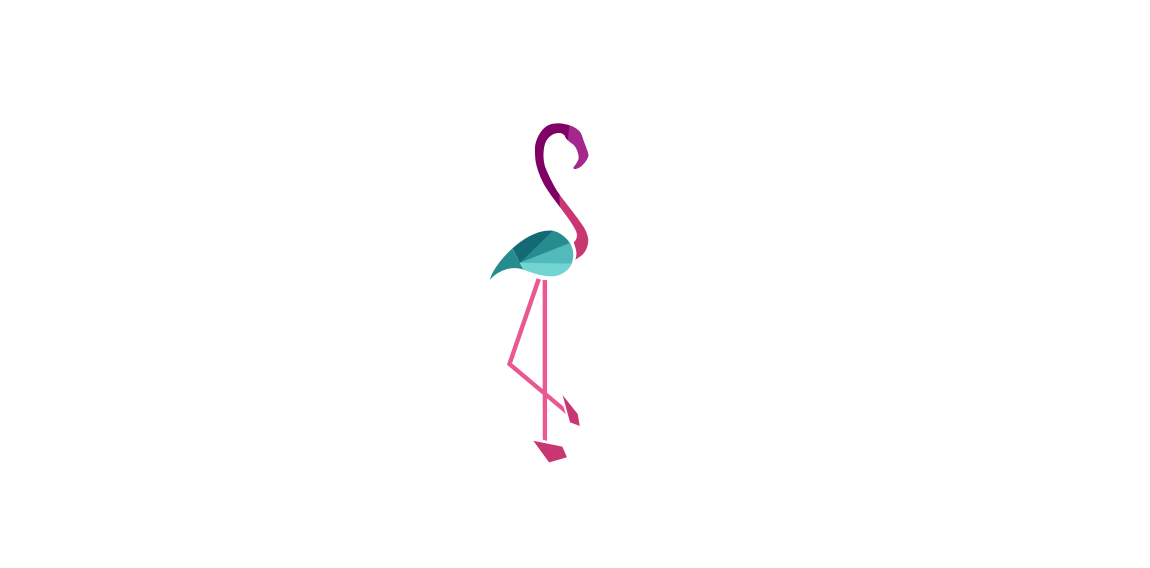 Pink and blue flamingo