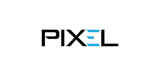 Camera digital pixel logo Royalty Free Vector Image